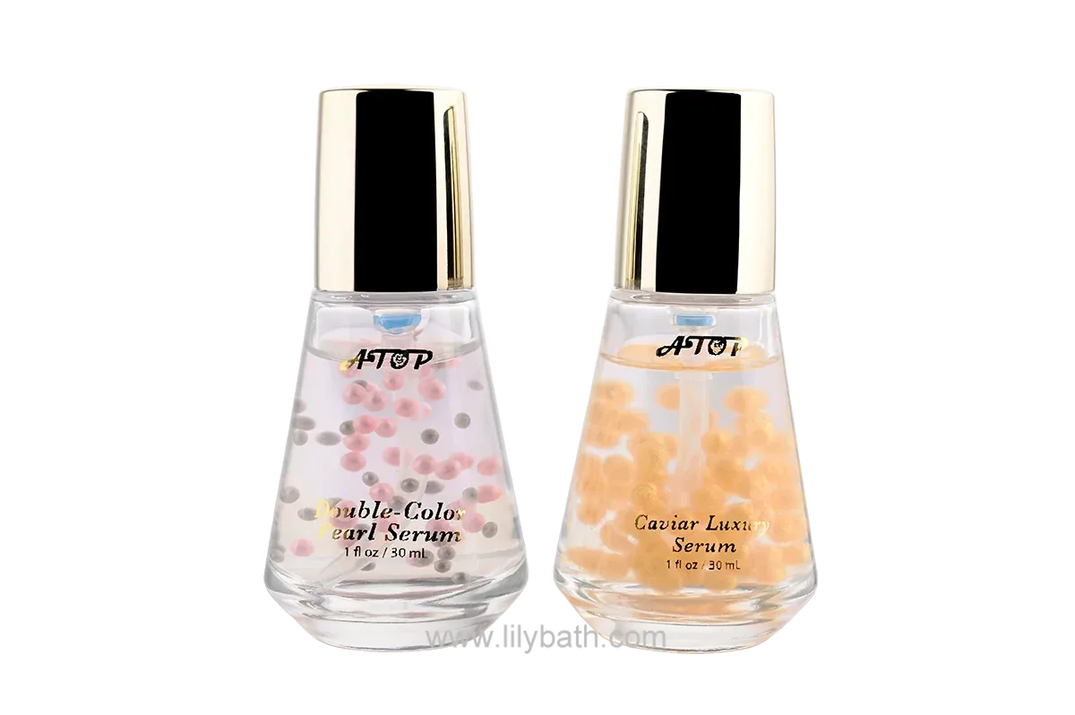 30mL ラグジュアリーフェイシャルセラムデュオ - ダブルカラーパールセラム＆キャビアラグジュアリーセラムで、潤いと輝きのある肌へ