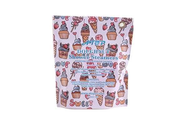 100g Vanilla Milkshake Shower Steamers in Printed PVC Bag for Relaxing Home Spa Experience view 3