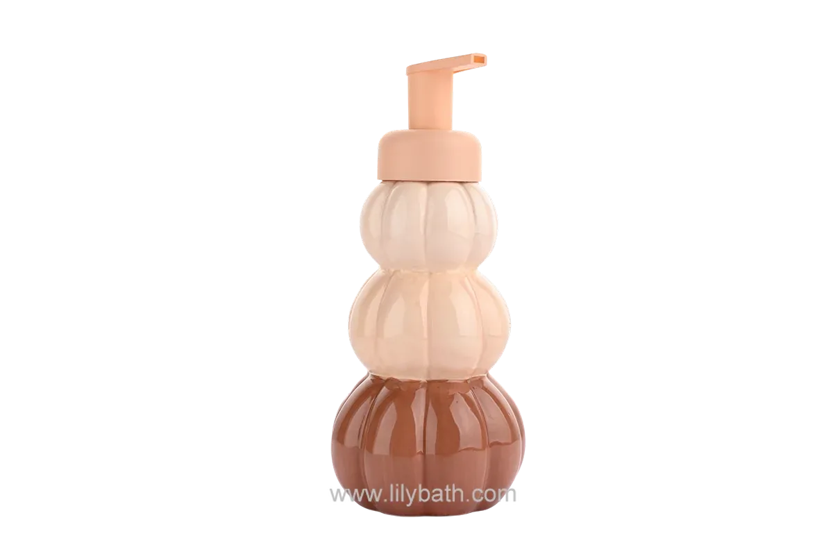 Dispensador de jabón líquido con forma de calabaza - Dispensador de jabón líquido con temática de otoño y Halloween, bonito diseño de cerámica para el baño.