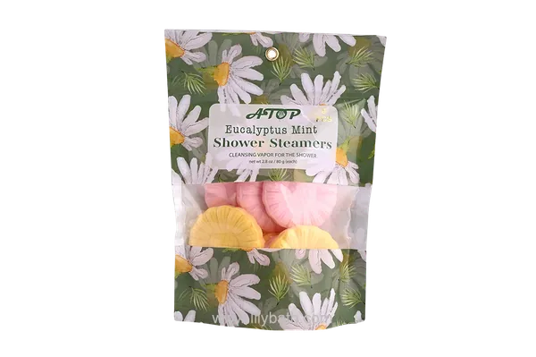 8 pastillas efervescentes de eucalipto y menta para la ducha - 80 g de pastillas de aromaterapia en bolsa con ventana para una experiencia de spa refrescante. 1