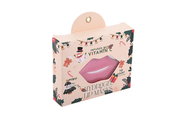 10 Count Hydrogel Lip Masks with Vitamin C - Moisturizing & Nourishing Gel Lip Care Patches in Floral Hanging Gift Box view 7
