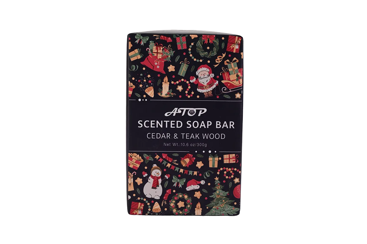 300g Cedar & Teak Wood Scented Soap Bar - Moisturizing Woody Bath Soap for Deep Cleansing & Smooth Skin