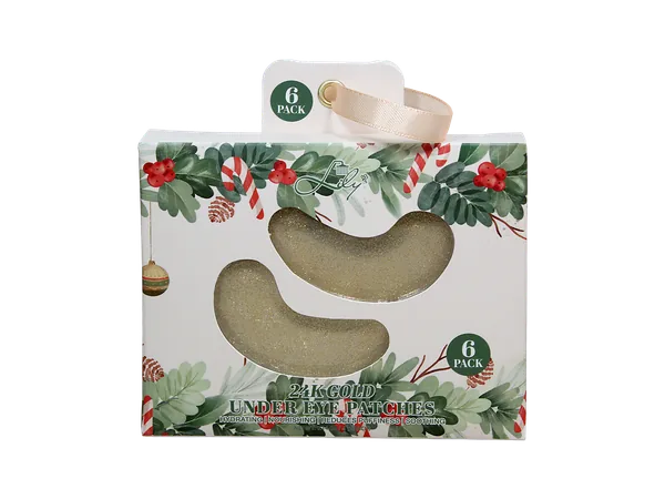 Golden Christmas Under Eye Patches for Rejuvenating & Brightening Eye Treatment - Lily Bath view 2