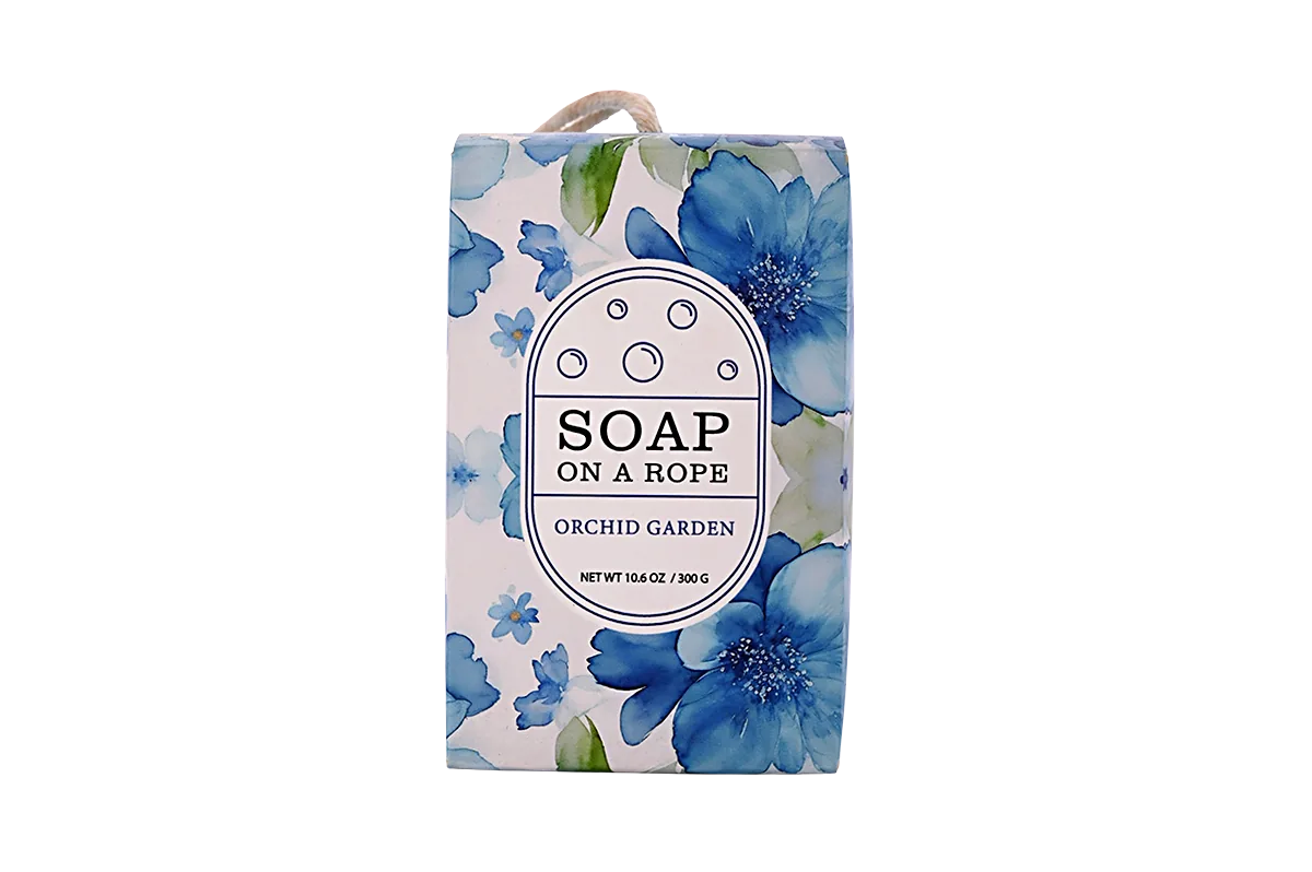 Orchid Garden Soap Bar on a Rope 300g - Luxury Floral Hanging Bath Soap for Moisturizing & Refreshing Skin | Lily Bath
