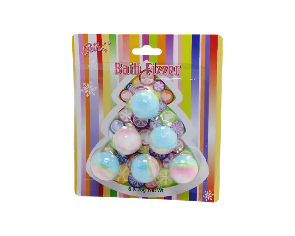 6-Pack Multi-Scented Nourishing Bath Fizzers in Hanging Blister Card Packaging – Spa Gift Set view 4