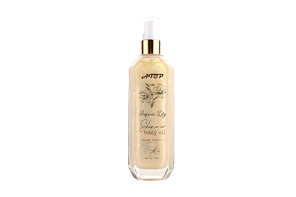 100mL Perfume Lily Shimmer Body Oil with Vitamin C - Illuminating Moisturizing Dry Oil for Radiant, Glowing Skin