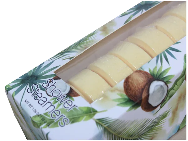 Tropical Coconut Scented Shower Steamers in Open Window Display Package - Lily Bath view 9