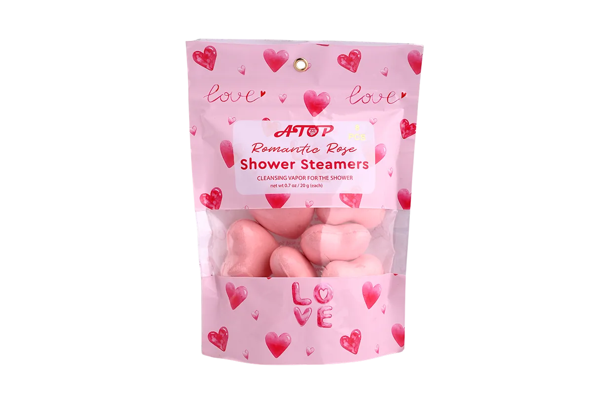 Customized Rose Water Shower Steamers - Heart & Rose Shaped Aromatherapy Shower Tablets for Relaxation & Spa