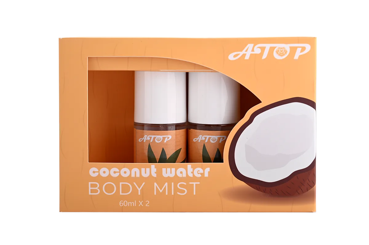2-Piece Gift Set Coconut Water Body Mist - Hydrating Tropical Fragrance Spray for Long-Lasting Freshness & Soft Skin