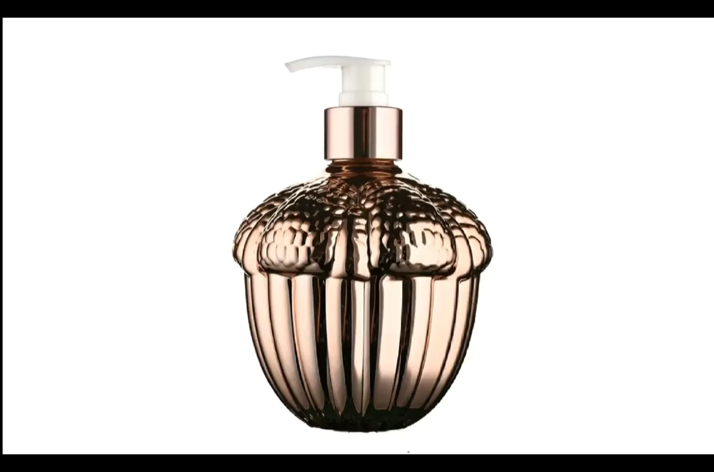 Luxury Elegant Exquisitely Electroplated Acorn Shaped Plastic Bottle Hand Soap for Bathroom & Kitchen