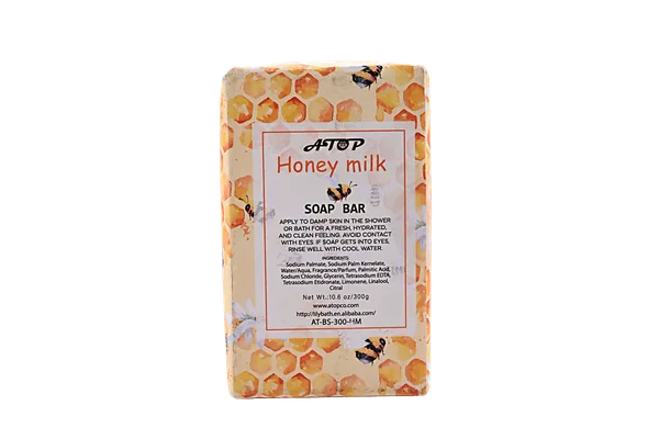 300g Honey Milk Soap Bar - Moisturizing & Nourishing Bath Soap for Soft, Smooth Skin view 4