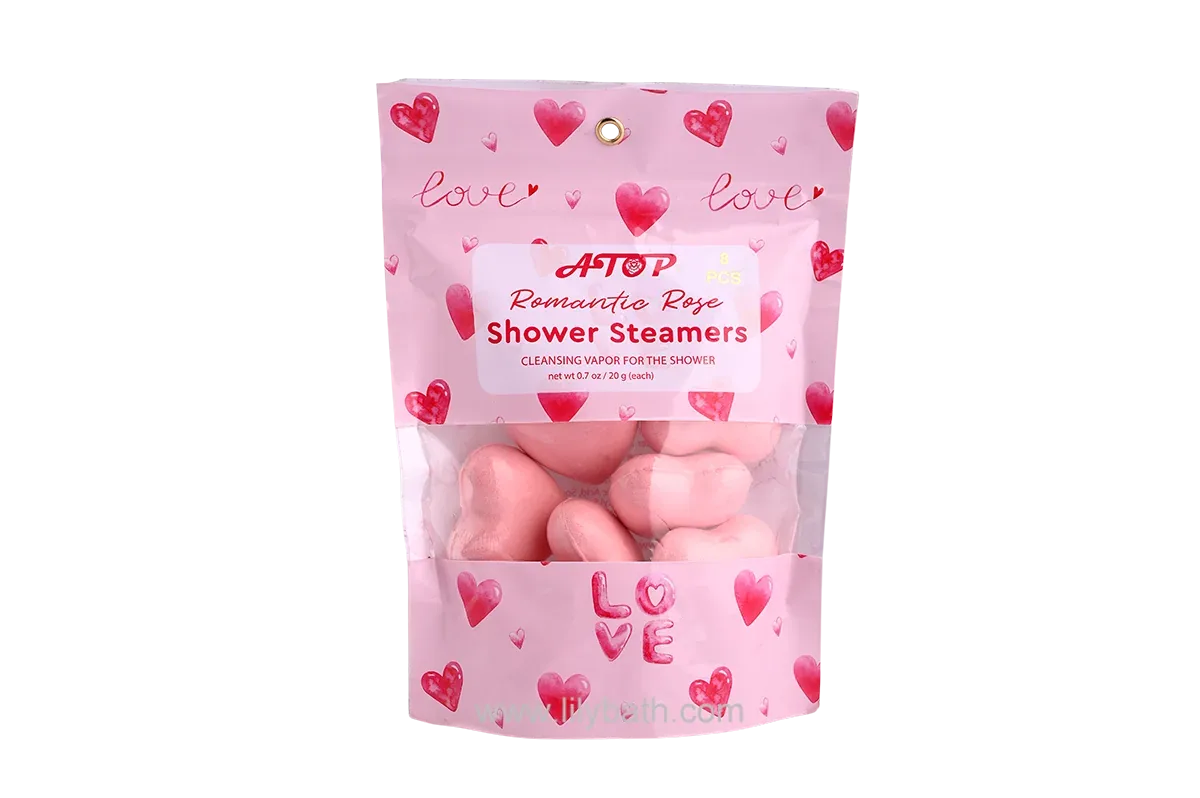 Pastillas de ducha de agua de rosas personalizadas: pastillas de aromaterapia con forma de corazón y rosa para relajación y spa.