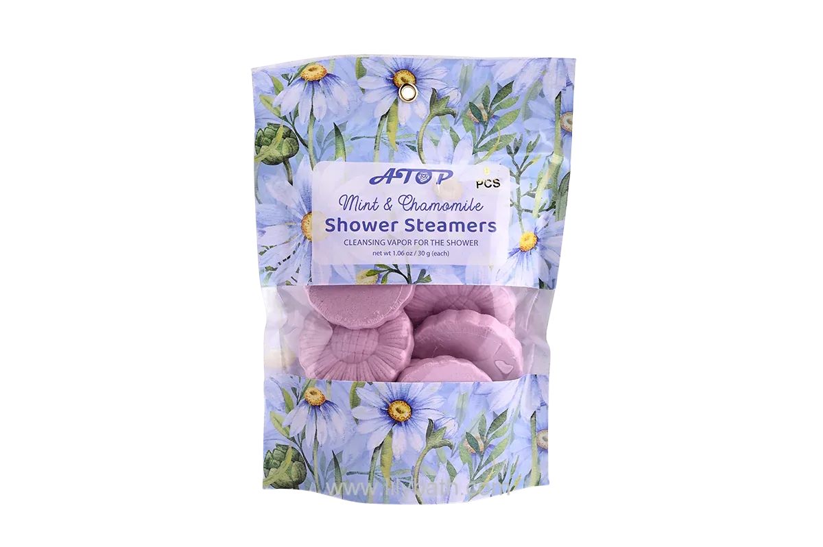 Bombas de ducha efervescentes de aromaterapia con menta y manzanilla - Bombas de ducha limpiadoras para un spa en casa