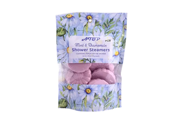Bombe da doccia effervescenti aromaterapiche alla menta e camomilla - Effervescenti detergenti per la doccia, perfette per una spa casalinga. 1