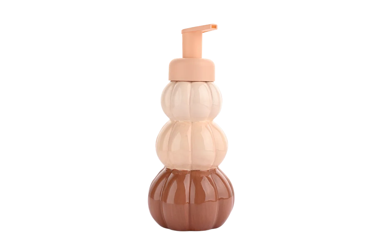 Pumpkin Shaped Hand Soap Dispenser - Autumn Fall Halloween Themed Liquid Soap Pump, Cute Ceramic Look Bathroom Decor