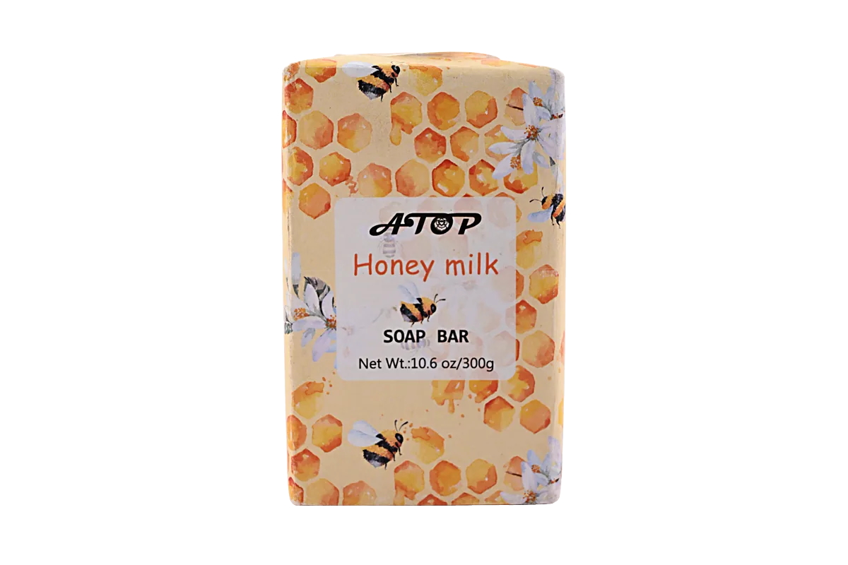 300g Honey Milk Soap Bar - Moisturizing & Nourishing Bath Soap for Soft, Smooth Skin