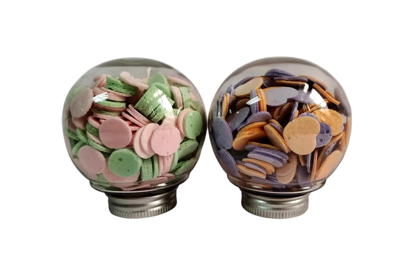 20g Mini Portable Bath Confetti Soap in Clear Sphere Bottle – Travel Size Hand & Body Soap