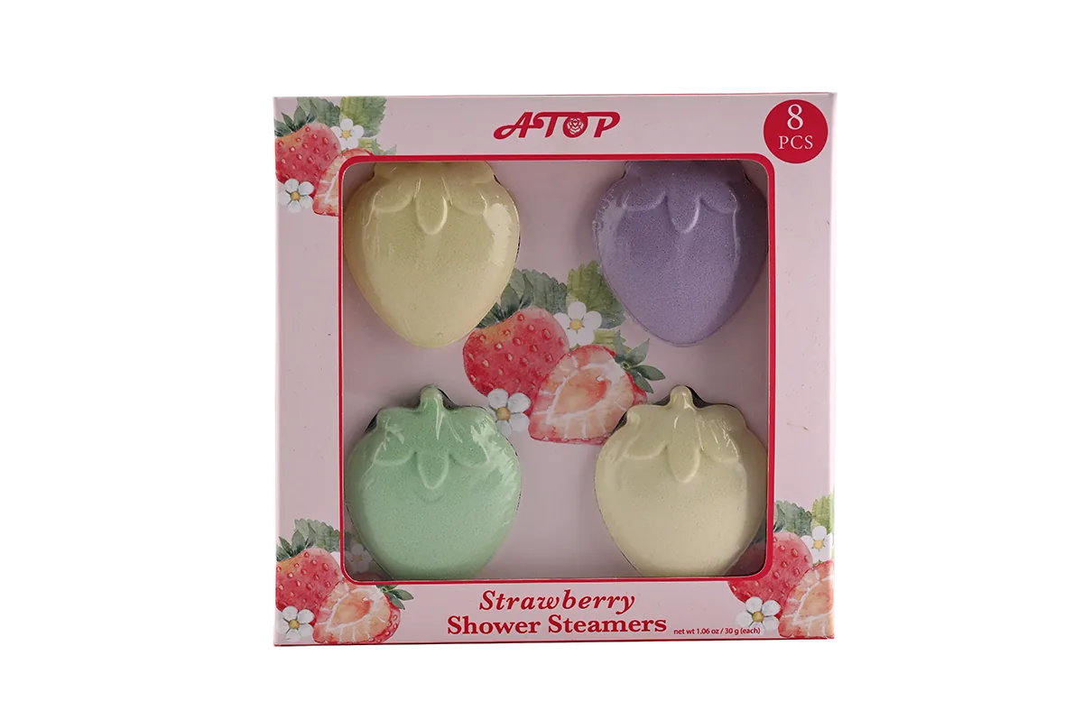 Sweet Strawberry Shower Steamers - Fragrant Shower Tablets for Home Spa Relaxation