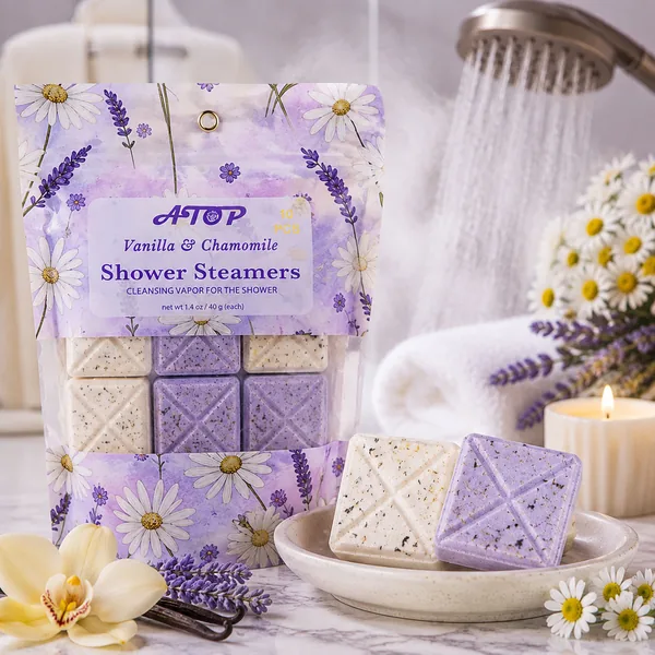 Vanilla Chamomile Shower Steamers Set – Relaxing Shower Bombs for Home Spa view 3
