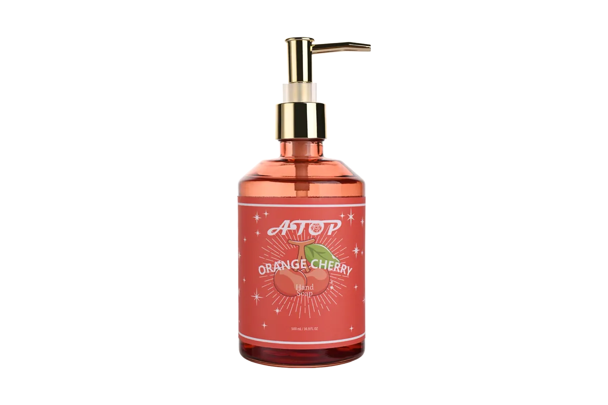 500mL Orange Cherry Hand Soap in Glass Bottle - Eco-friendly or Gentle Formula Hand Soap