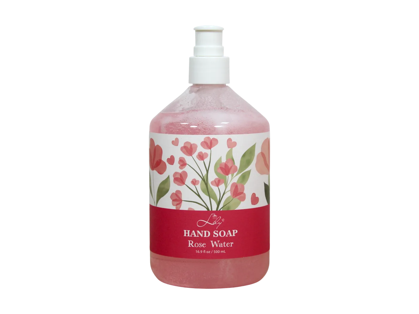 16.9 FL OZ / 500 mL Rose Water Hand Soap – Deep Cleansing Moisturizing Liquid Hand Wash