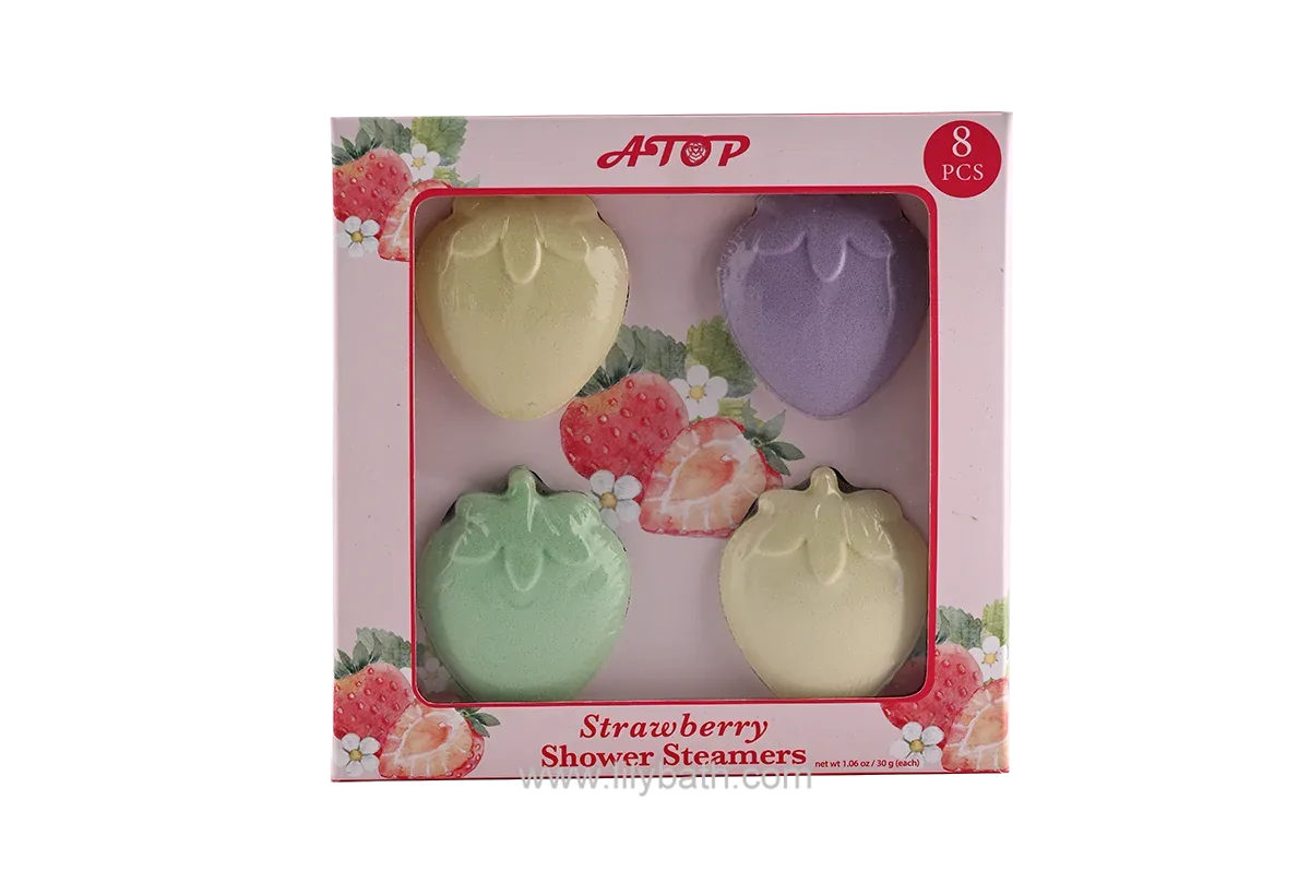 Pastillas de ducha aromáticas con sabor a fresa: pastillas perfumadas para una relajación perfecta en casa.