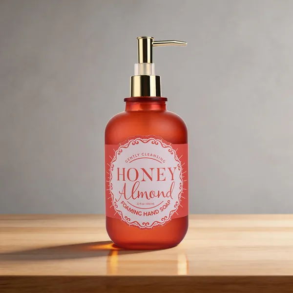 650 ml Honig-Mandel-Schaumseife – Sanfte, reinigende und feuchtigkeitsspendende Handseife in eleganter Glasflasche 4