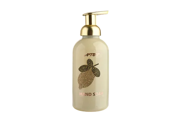 Jabón líquido de lujo para manos con diseño de limón y patrón de diamantes de cristal personalizado - 500 ml. 2
