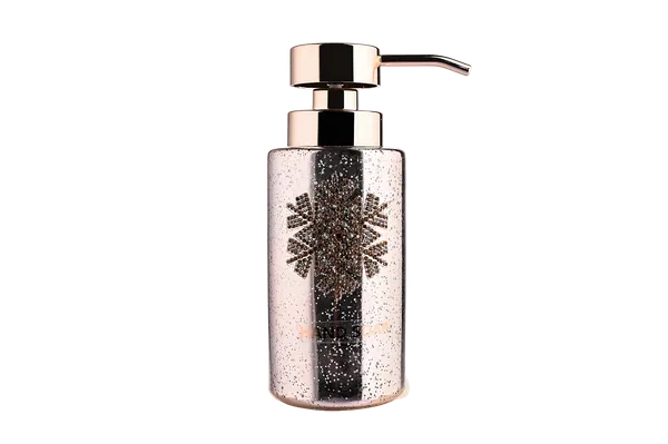 Christmas Festival Bathroom Decor Hand Soap Dispenser - Luxury Glitter Snowflake & Tree Design with Silver Pump view 4