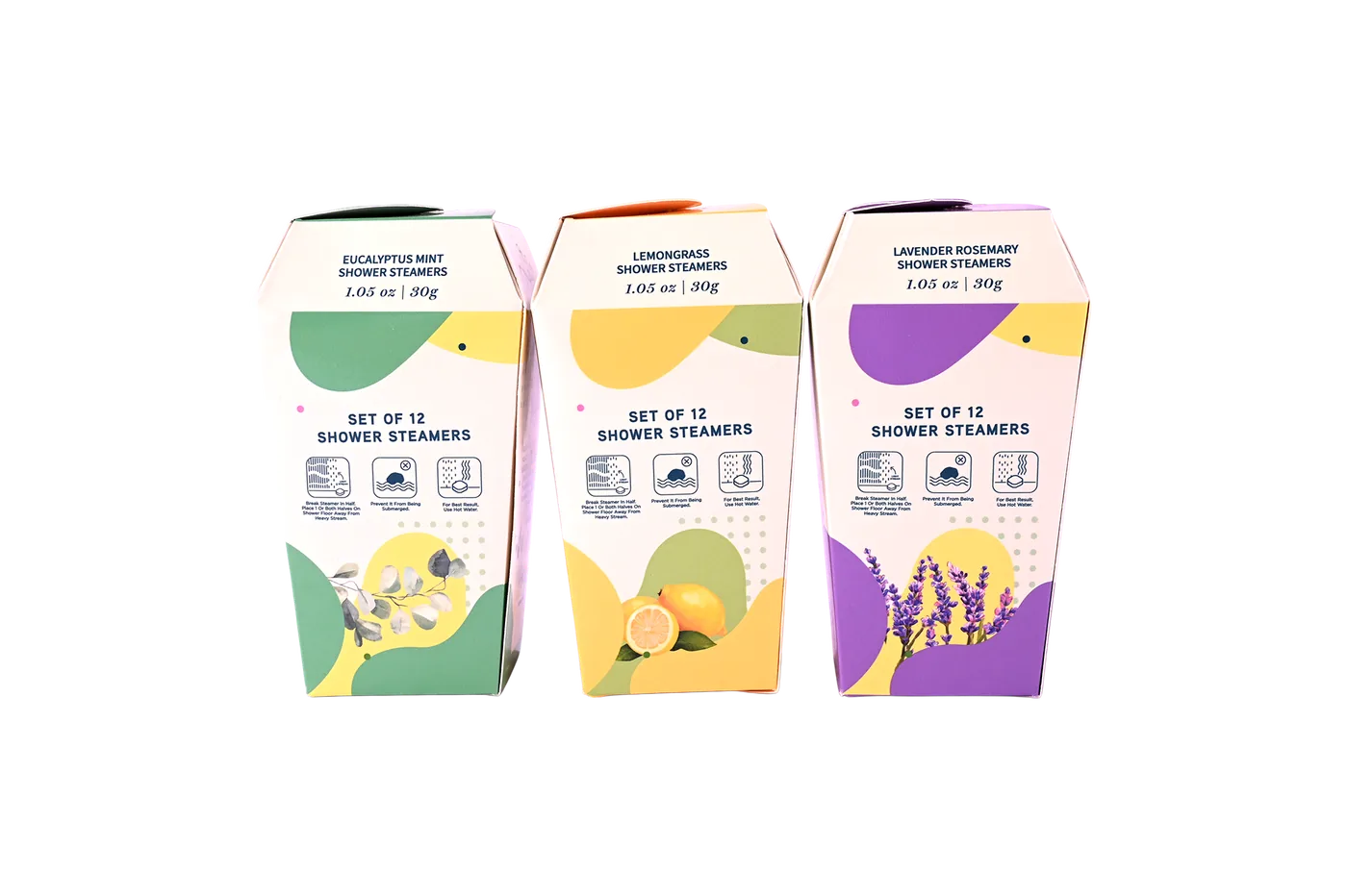 12 Tablets Herbal Shower Steamers Infused with Pure Botanical Essential Oils for Relaxation & Relief & Brightening - Lily Bath