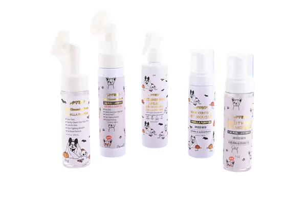 Coffret de soins pour animaux de compagnie - Shampoing désodorisant, shampoing hydratant, mousse lissante, spray dégraissant et nettoyant moussant pour chiens 2