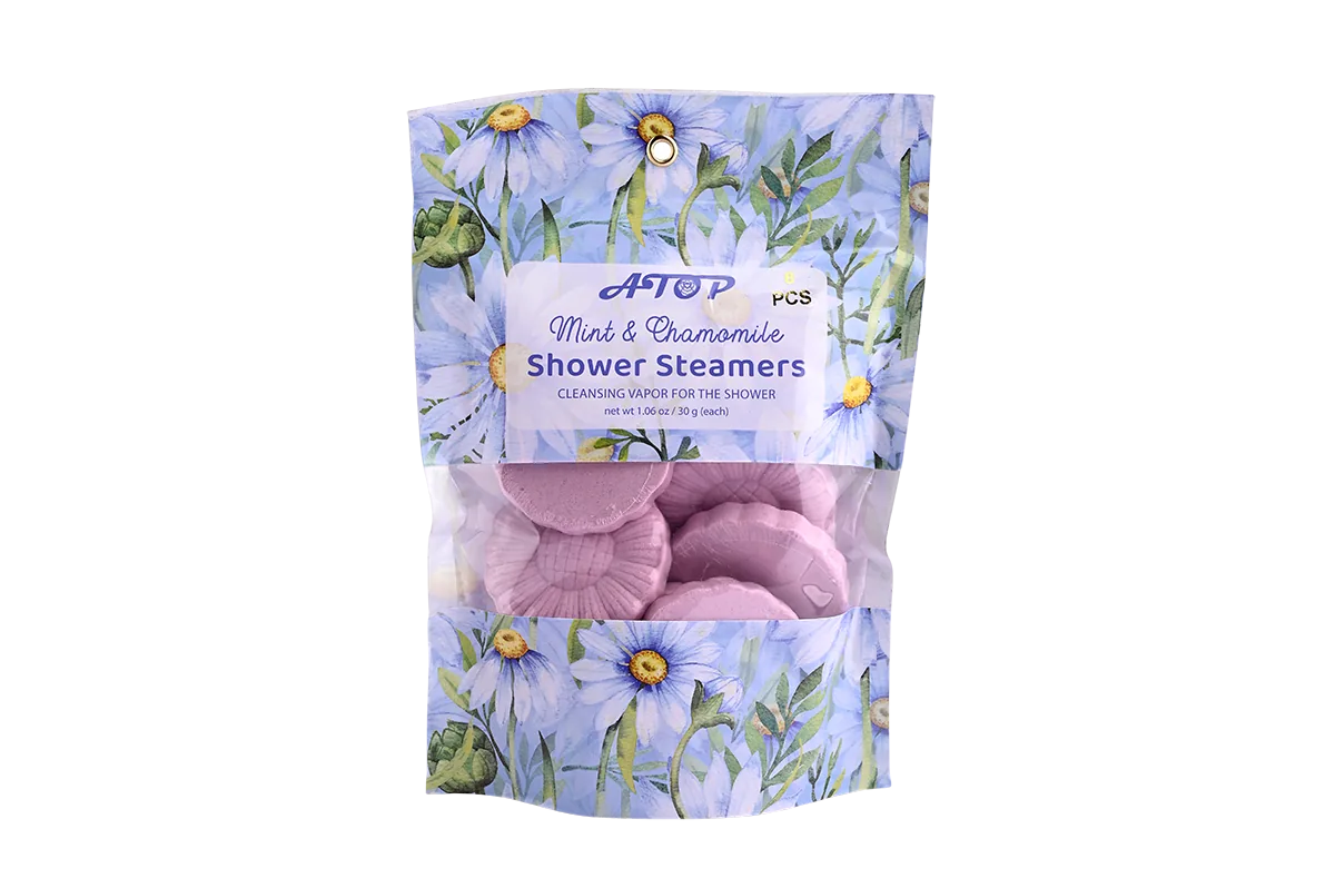 Mint & Chamomile Aromatherapy Shower Steamers - Cleansing Shower Fizzies for Home Spa