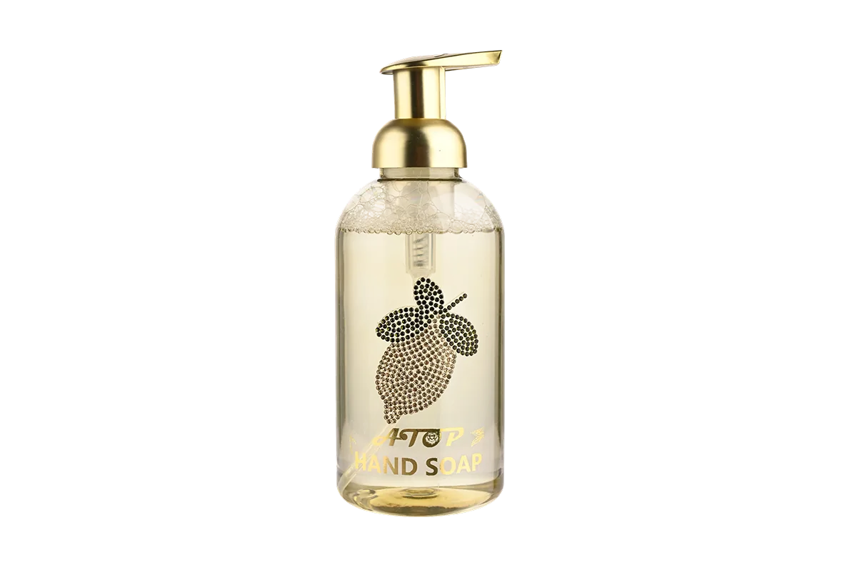 Personalized Crystal Diamond Pattern Lemon Hand Soap - 500mL Luxury Liquid Hand Wash with Custom Sticker Design