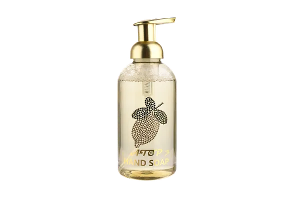 Personalized Crystal Diamond Pattern Lemon Hand Soap - 500mL Luxury Liquid Hand Wash with Custom Sticker Design view 1