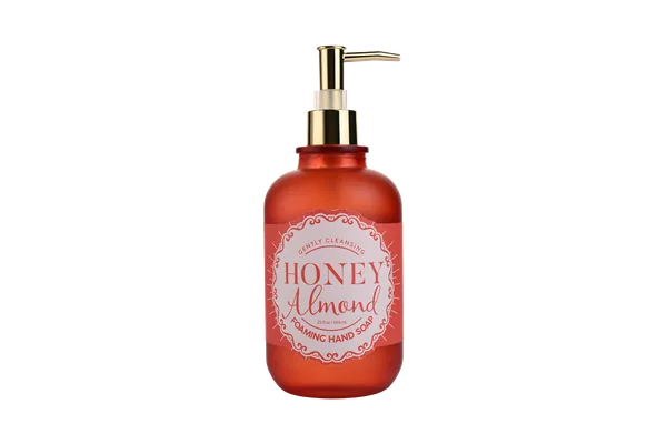 650mL Honey Almond Foaming Hand Soap - Gentle Cleansing Moisturizing Hand Wash in Elegant Glass Bottle view 5