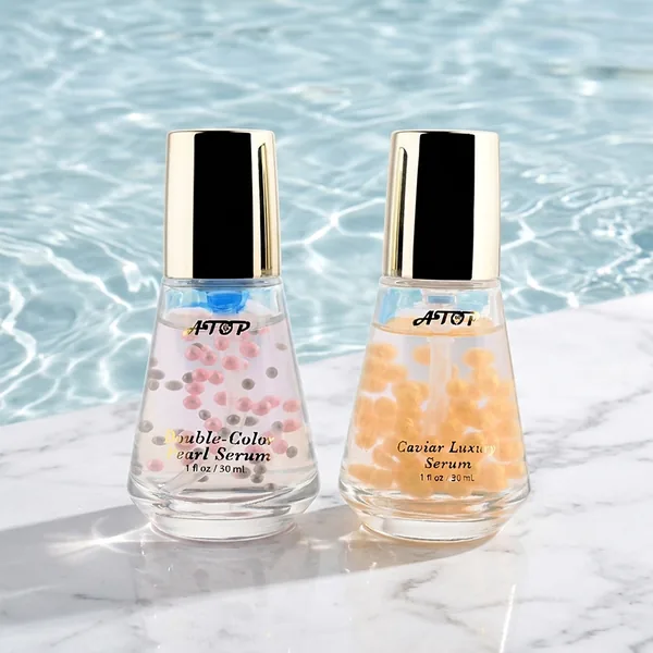 30mL ラグジュアリーフェイシャルセラムデュオ - ダブルカラーパールセラム＆キャビアラグジュアリーセラムで、潤いと輝きのある肌へ 2