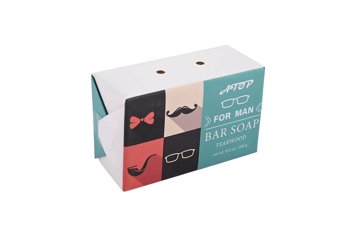 300g Teakwood Soap Bar for Men - Moisturizing Deep Cleansing Bath Soap with Rich Woody Fragrance