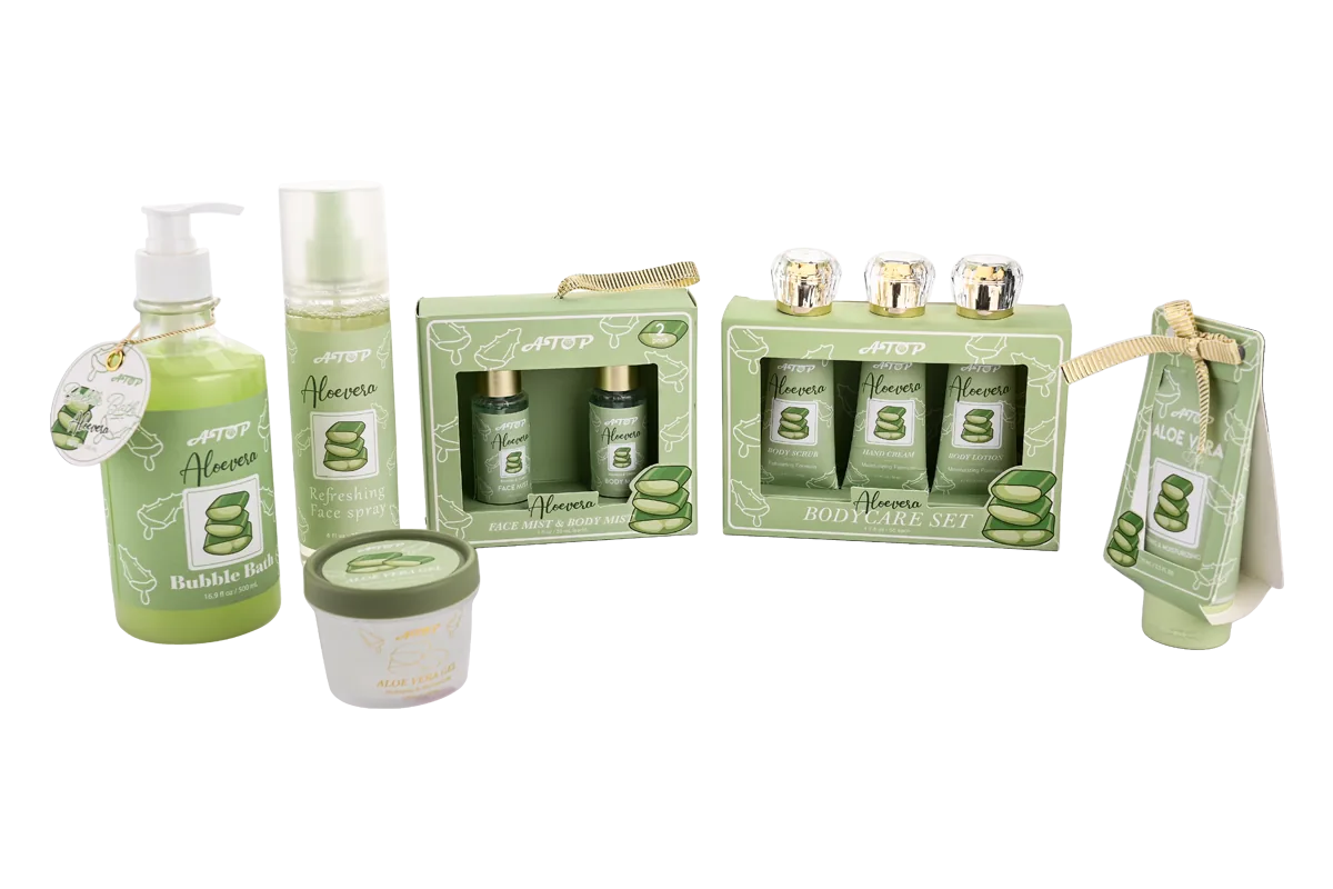 Aloe Vera Body Care Set - Refreshing Bath & Skincare Collection with Bubble Bath, Body Mist, Face Spray, and Gift Box