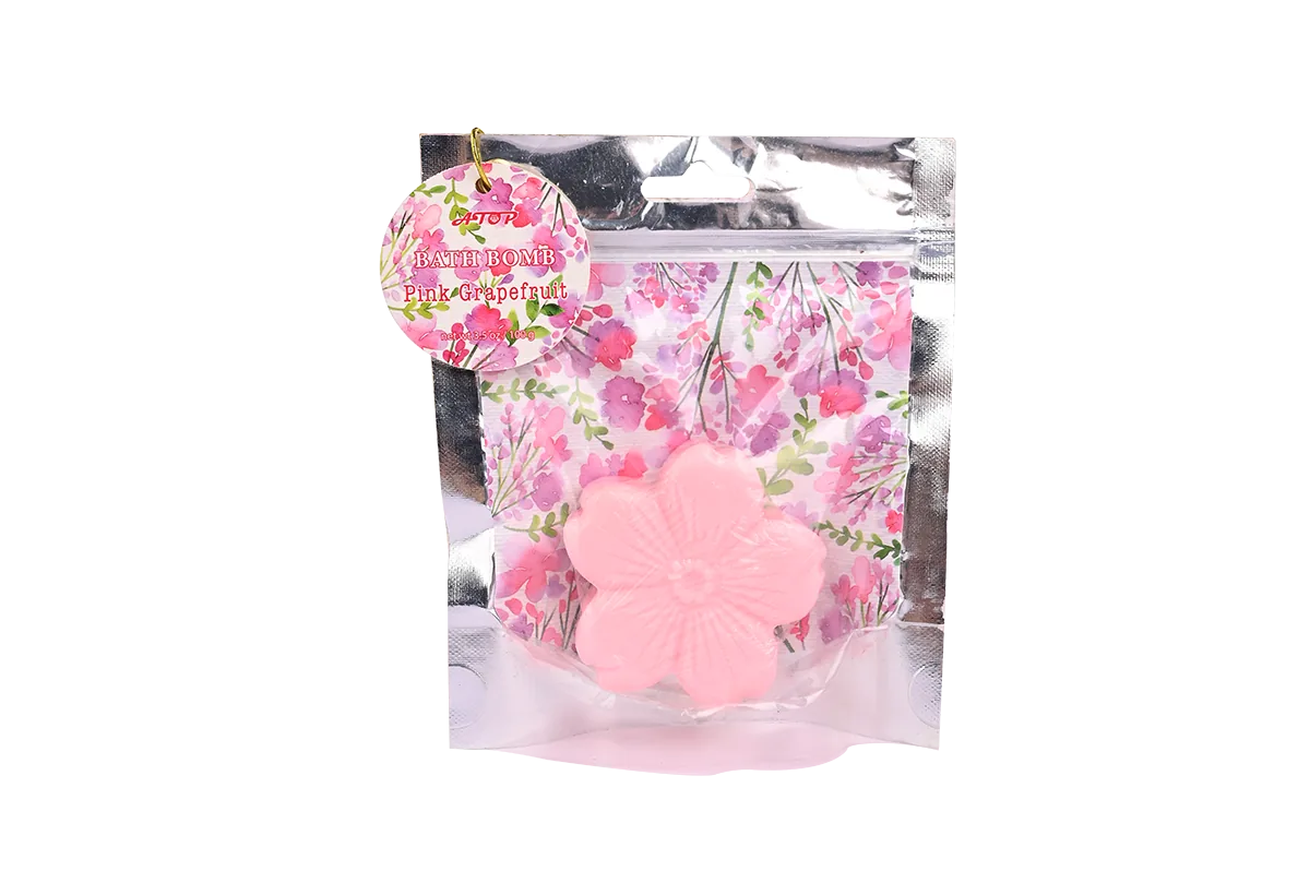 Pink Grapefruit Bath Bomb - Flower-Shaped Fizz for Relaxing Soaks