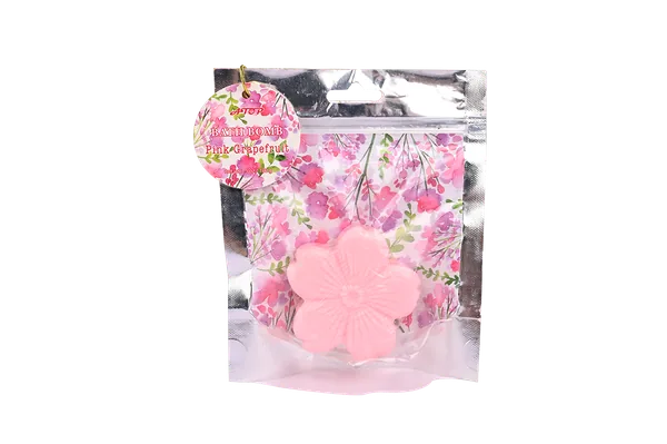 Pink Grapefruit Bath Bomb - Flower-Shaped Fizz for Relaxing Soaks view 1