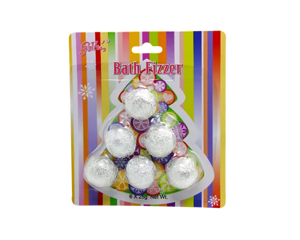 6-Pack Multi-Scented Nourishing Bath Fizzers in Hanging Blister Card Packaging – Spa Gift Set view 3