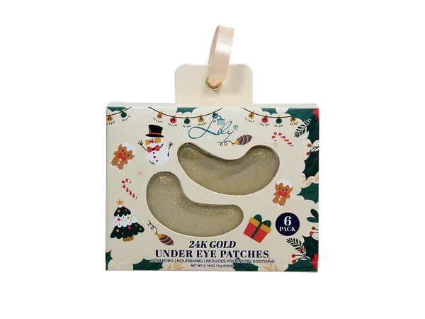 Golden Christmas Under Eye Patches for Rejuvenating & Brightening Eye Treatment - Lily Bath view 5