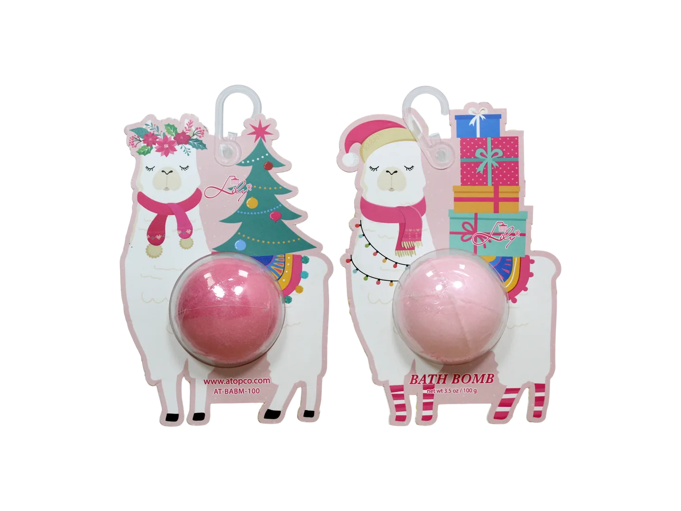 Christmas Themed Gift Bath Bomb in Exquisite & Cute Hanging Card - Lily Bath