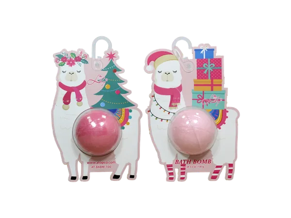 Christmas Themed Gift Bath Bomb in Exquisite & Cute Hanging Card - Lily Bath view 1