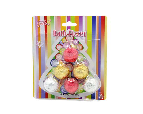 6-Pack Multi-Scented Nourishing Bath Fizzers in Hanging Blister Card Packaging – Spa Gift Set view 6