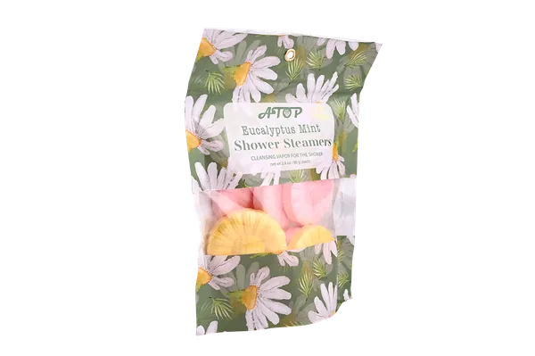 8 pastillas efervescentes de eucalipto y menta para la ducha - 80 g de pastillas de aromaterapia en bolsa con ventana para una experiencia de spa refrescante. 3