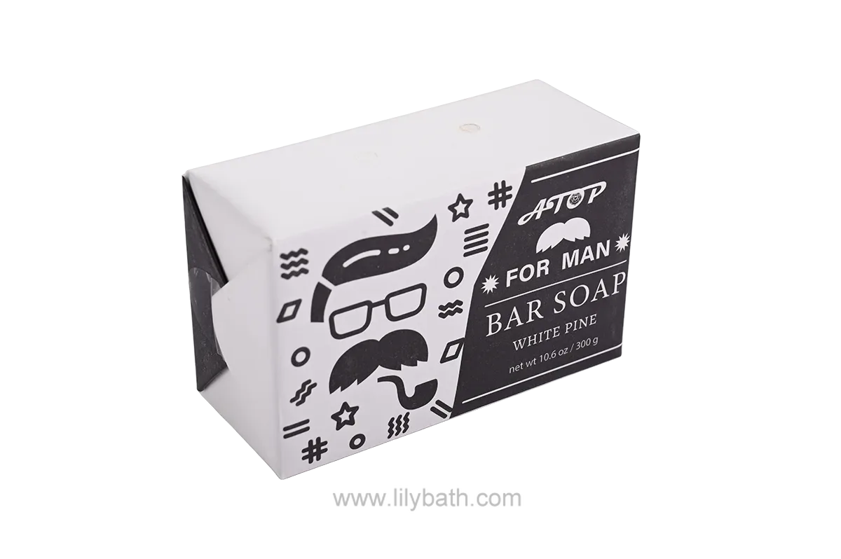 Jabón en barra de pino blanco para hombres - 300 g. Jabón hidratante y de limpieza profunda para hombres con una fresca fragancia a bosque amaderado.