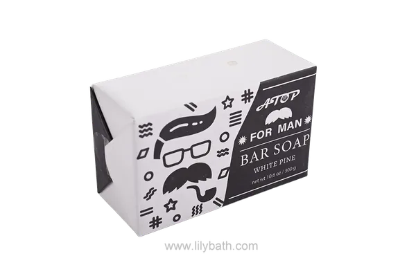 Jabón en barra de pino blanco para hombres - 300 g. Jabón hidratante y de limpieza profunda para hombres con una fresca fragancia a bosque amaderado. 1
