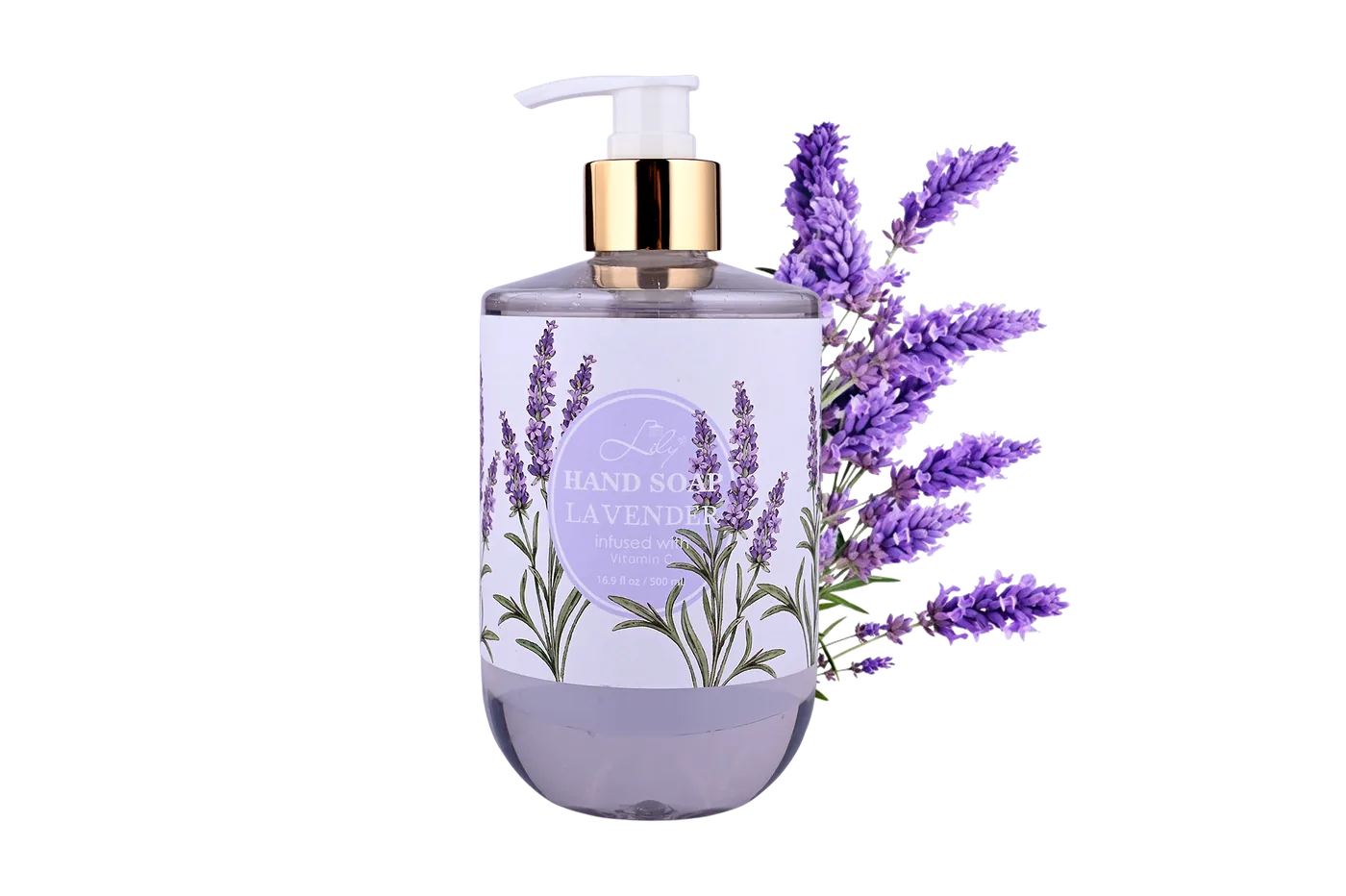 16.9 Fl Oz / 500 ML Lavender Calming Formulation Hand Soap Infused with Vitamin C