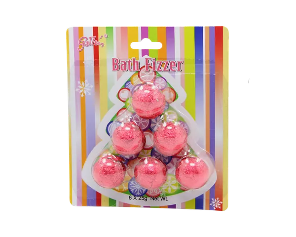 6-Pack Multi-Scented Nourishing Bath Fizzers in Hanging Blister Card Packaging – Spa Gift Set view 5